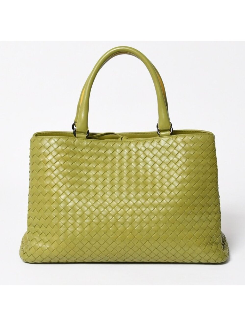 Bottega Veneta Handbag Khaki Yellow Intrecciato